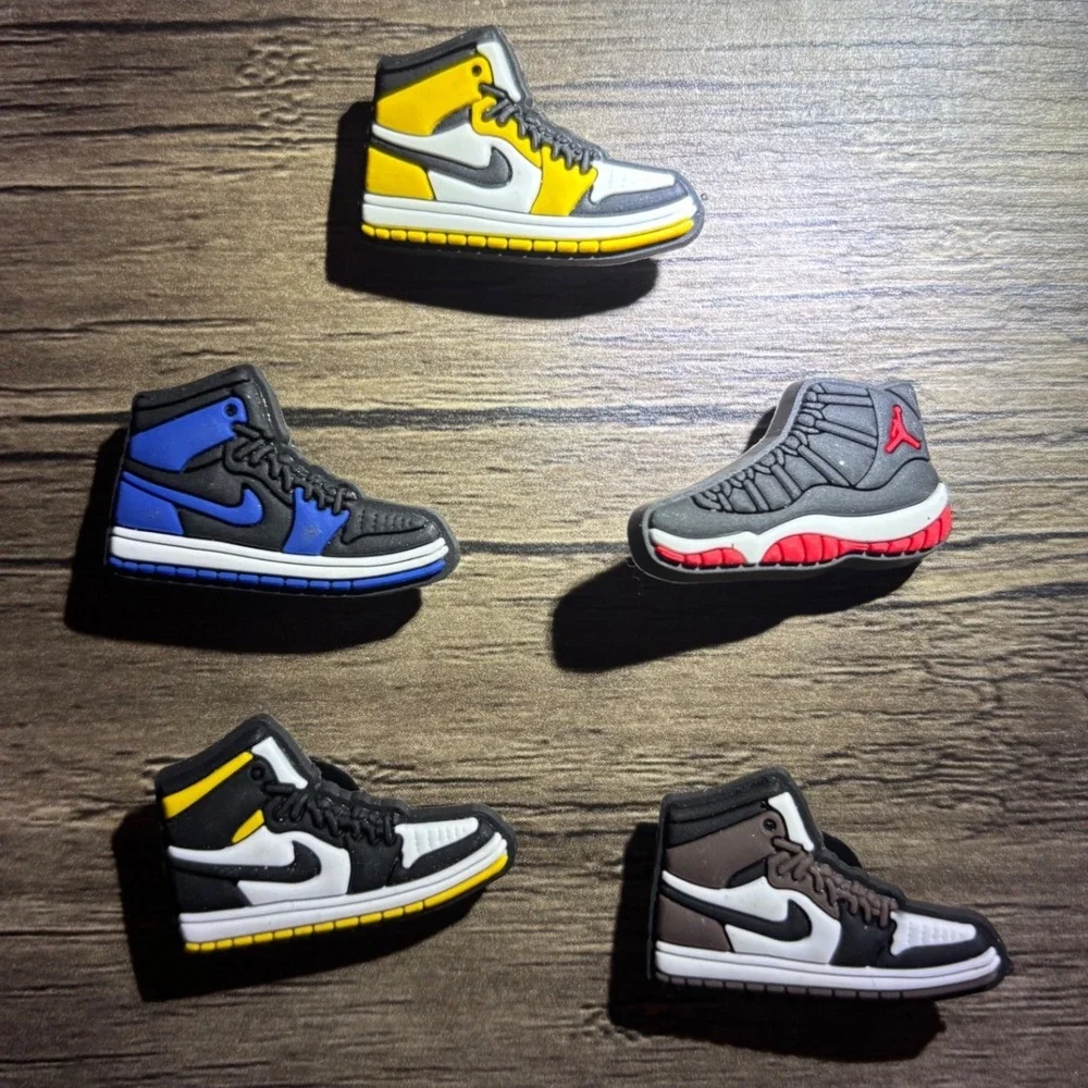Jibbitz Sneaker Shoe Charms 5pc Basketball High Top‎ Clog Multicolor Accessory